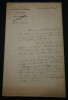 Alfred BAUDRILLART - LETTRE AUTOGRAPHE SIGN&Eacute;E adress&eacute;e au Secr&eacute;taire G&eacute;n&eacute;ral. Alfred BAUDRILLART