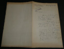 Alfred BAUDRILLART - LETTRE AUTOGRAPHE SIGN&Eacute;E adress&eacute;e au Secr&eacute;taire G&eacute;n&eacute;ral. Alfred BAUDRILLART