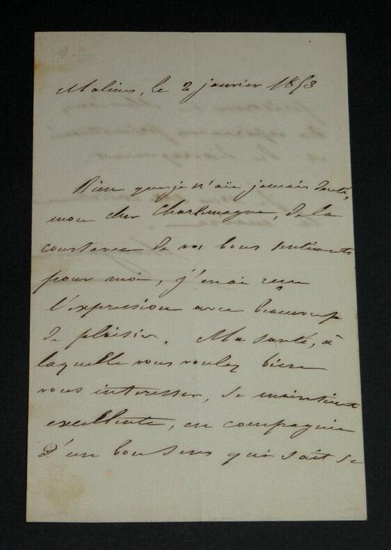 G&eacute;n&eacute;ral Nicolas CHANGARNIER - LETTRE AUTOGRAPHE SIGN&Eacute;E &Agrave; "Charlemagne" - 1853. Nicolas CHANGARNIER