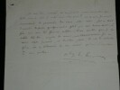 Alphonse Karr - Lettre autographe sign&eacute;e - &laquo; J'ai eu tant d'ennuis &raquo; - 1848. Alphonse Karr