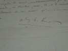 Alphonse Karr - Lettre autographe sign&eacute;e - &laquo; J'ai eu tant d'ennuis &raquo; - 1848. Alphonse Karr