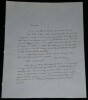 Marc Monnier – Lettre autographe sign&eacute;e – Naples, 1858 – Revue suisse, Po&egrave;mes. Marc Monnier