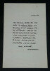 Gilbert CESBRON - Lettre autographe sign&eacute;e de remerciements - 1957. Gilbert CESBRON