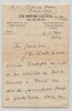Frank McEwen - Lettre autographe sign&eacute;e - 1952. Frank McEwen