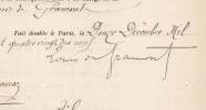 Pouvoir sign&eacute; par Louis de Gramont – Collection de 50 auteurs & musiciens. Louis de Gramont