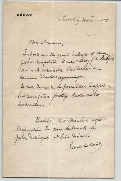 &Eacute;mile Labiche - Lettre autographe sign&eacute;e sur son jeune compatriote Henri Leroy. &Eacute;mile Labiche