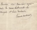 &Eacute;mile Labiche - Lettre autographe sign&eacute;e sur son jeune compatriote Henri Leroy. &Eacute;mile Labiche
