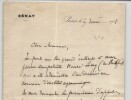 &Eacute;mile Labiche - Lettre autographe sign&eacute;e sur son jeune compatriote Henri Leroy. &Eacute;mile Labiche