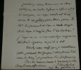 Jules Michelet - Lettre autographe sign&eacute;e &agrave; Monsieur Jarry de Mancy - Le&ccedil;on d'Amp&egrave;re sur l'imitation de Jesus-Christ. Jules Michelet