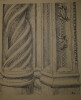 Dessin original sign&eacute; - D&eacute;coration de colonnettes, fa&ccedil;ade de la cath&eacute;drale d'Orvieto (Italie) - Vers 1930. Louis Henri Laffill&eacute;e