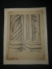 Dessin original sign&eacute; - D&eacute;coration de colonnettes, fa&ccedil;ade de la cath&eacute;drale d'Orvieto (Italie) - Vers 1930. Louis Henri Laffill&eacute;e