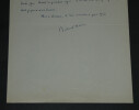 Robert ARON - Lettre autographe sign&eacute;e &agrave; Pierre LHOSTE, "Mon dernier quart d'heure", 1955. Robert ARON