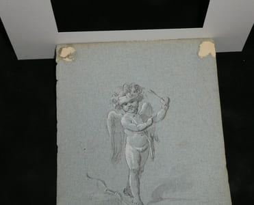 Paire de dessins originaux Philophrosyne et Cupidon - Mythologie romaine