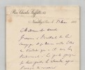 Gustave Nadaud - Lettre autographe sign&eacute;e - 1882. Gustave Nadaud