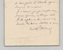 Gustave Nadaud - Lettre autographe sign&eacute;e - 1882. Gustave Nadaud