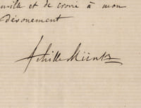 Achille Charles Müntz Lettre autographe signée Laboratoire Chimie Institut 1883