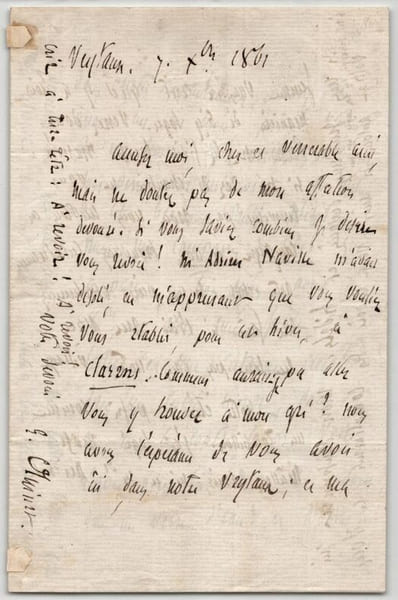 Edgar Quinet - Lettre autographe sign&eacute;e - 4 pages - 1861. Edgar Quinet