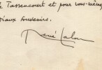 Ren&eacute; LALOU Lettre Autographe Sign&eacute;e &agrave; T. MAULNIER - MARCEL AYM&Eacute; - Th&eacute;&acirc;tre - 1951. Ren&eacute; Lalou