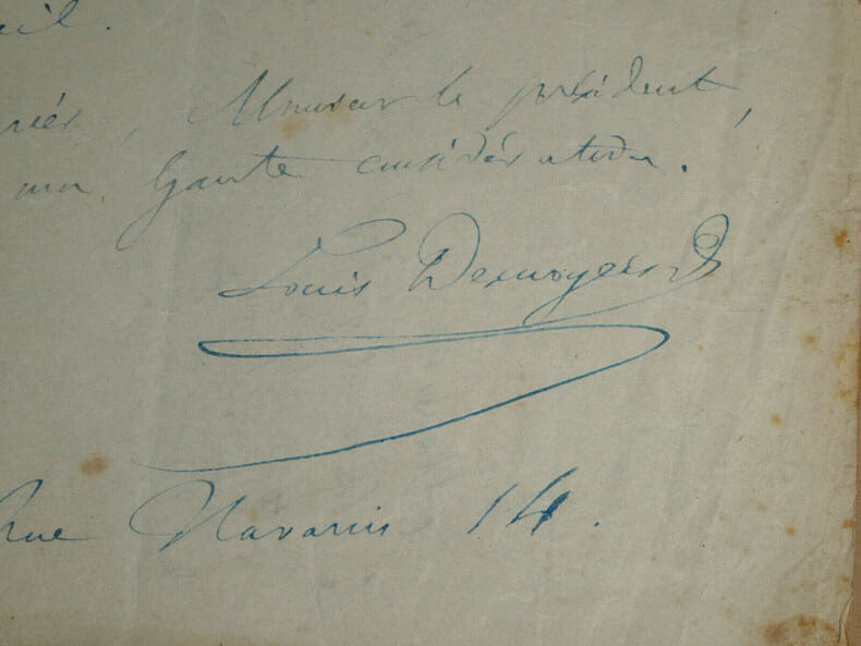 Louis DESNOYERS. Lettre autographe sign&eacute;e au Pr&eacute;sident du conseil d'administration du chemin de fer de Paris &agrave; Dieppe, 1845. Louis DESNOYERS