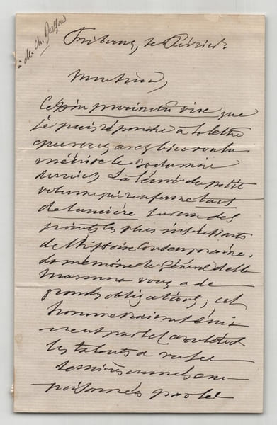 Albert de Circourt - Longue lettre autographe sign&eacute;e - 4 pages. Albert de Circourt