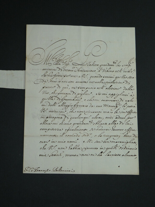 Renaud III de Mod&egrave;ne - Lettre manuscrite sign&eacute;e au Comte F. Bellencini, Rome 1689. Renaud III de Mod&egrave;ne