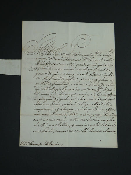 Renaud III de Mod&egrave;ne - Lettre manuscrite sign&eacute;e au Comte F. Bellencini, Rome 1689. Renaud III de Mod&egrave;ne
