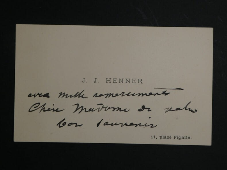 Jean-Jacques Henner - Carte de visite autographe de remerciements - 1899. Jean-Jacques Henner