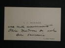 Jean-Jacques Henner - Carte de visite autographe de remerciements - 1899. Jean-Jacques Henner