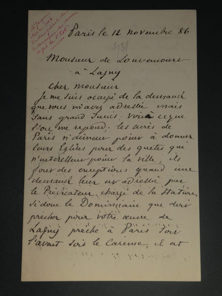 Fran&ccedil;ois JACQMIN - LETTRE AUTOGRAPHE SIGN&Eacute;E Oeuvres de Lagny - 1886 2 pages. Fran&ccedil;ois JACQMIN