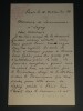 Fran&ccedil;ois JACQMIN - LETTRE AUTOGRAPHE SIGN&Eacute;E Oeuvres de Lagny - 1886 2 pages. Fran&ccedil;ois JACQMIN