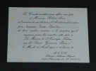 Robert ARON - Carton d'invitation &agrave; la r&eacute;ception donn&eacute;e &agrave; l'occasion de son &eacute;lection &agrave; l'Acad&eacute;mie fran&ccedil;aise, 15 avril 1975. Robert ARON