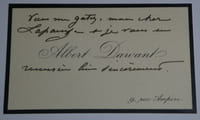 Albert DAWANT, Peintre - CARTE DE VISITE AUTOGRAPHE