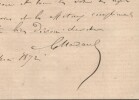 Gustave Nadaud - Lettre autographe sign&eacute;e - 1872. Gustave Nadaud