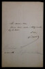 Ferdinand H&Eacute;ROLD, S&eacute;nateur - LETTRE AUTOGRAPHE SIGN&Eacute;E SUR UNE R&Eacute;UNION. Ferdinand H&Eacute;ROLD