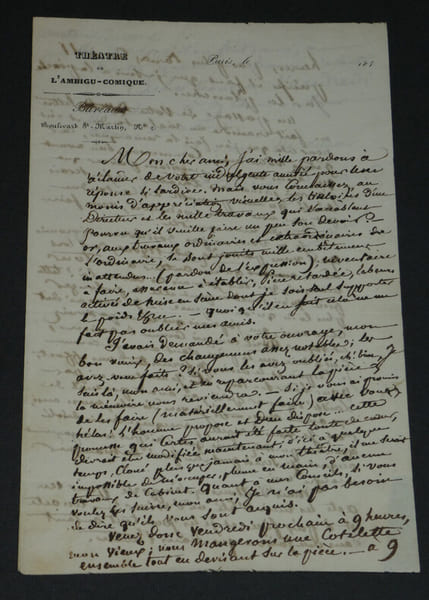 Antony B&Eacute;RAUD chansonnier - LETTRE AUTOGRAPHE SIGN&Eacute;E &Agrave; Mr COMMERSON - 3 pages. Antony B&eacute;raud