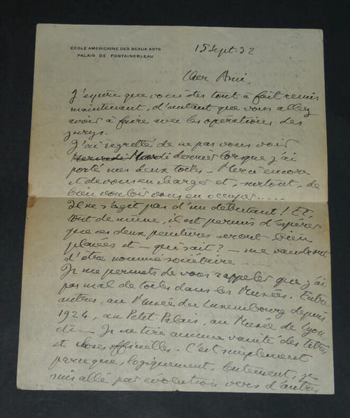 Andr&eacute; STRAUSS - Peintre - LETTRE AUTOGRAPHE SIGN&Eacute;E - "l'&eacute;curie &agrave; girafes" - 1932. Andr&eacute; STRAUSS