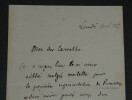 &Eacute;mile Ollivier - Lettre autographe sign&eacute;e &agrave; Monsieur Carvalho - Gounod - [1867]. &Eacute;mile Ollivier