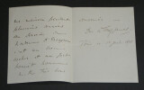 &Eacute;douard Antoine Sidoine de Fitz James - Lettre autographe sign&eacute;e - 1876. &Eacute;douard Antoine Sidoine de Fitz-James