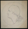 Dessin au crayon - Profil d'homme - sign&eacute; Pierre Brisset - XIX&egrave;me. Pierre Brisset