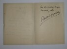LAPARRA Raoul - LETTRE AUTOGRAPHE SIGN&Eacute;E, PARIS, 1911 DON JUAN. Raoul Laparra