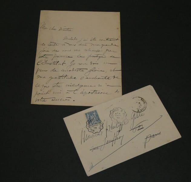 Paul ADAM Lettre autographe sign&eacute;e et enveloppe &agrave; Philippe GILLE 1899 2 pages. Paul ADAM