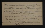 Fernand LE BORNE - Carte de visite autographe sign&eacute;e - Condol&eacute;ances. Fernand Le Borne