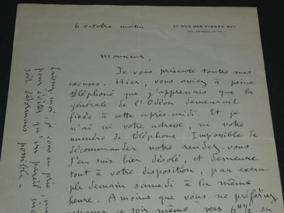 Claude FARRÈRE Lettre autographe signée 1 page "vous aviez à peine téléphoné"