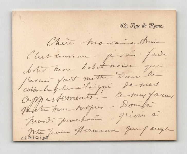 Georges Clairin - Carte lettre autographe sign&eacute;e - "Ce vieux farceur". Georges Clairin