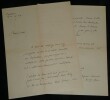 Roger Tissot - Lettre autographe sign&eacute;e &agrave; l'Abb&eacute; Morel - 1947. Roger Tissot