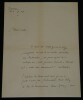 Roger Tissot - Lettre autographe sign&eacute;e &agrave; l'Abb&eacute; Morel - 1947. Roger Tissot