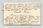 Arnold Mortier – Carte de visite autographe sign&eacute;e &agrave; Perrin - place de th&eacute;&acirc;tre. Arnold Mortier