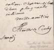 F&eacute;lix FEUILLET-DE-CONCHES Lettre autographe sign&eacute;e "d'une flagrante ind&eacute;cence". F&eacute;lix-S&eacute;bastien FEUILLET-DE-CONCHES