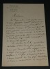 Ren&eacute;-L&eacute;on BOREL DE BRETIZEL- LETTRE AUTOGRAPHE SIGN&Eacute;E 1841 - 2 pages. Ren&eacute;-L&eacute;on BOREL DE BRETIZEL
