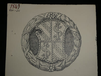 Dessin original signé - Ecusson de Sigismond Malatesta